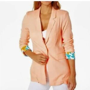 BCBGeneration Pink Flower Blazer Lightweight, L